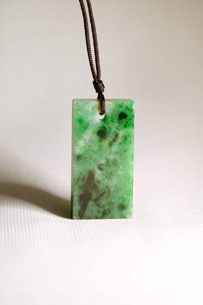 Light Green Jadeite Tag with Bright and Deep Green patches