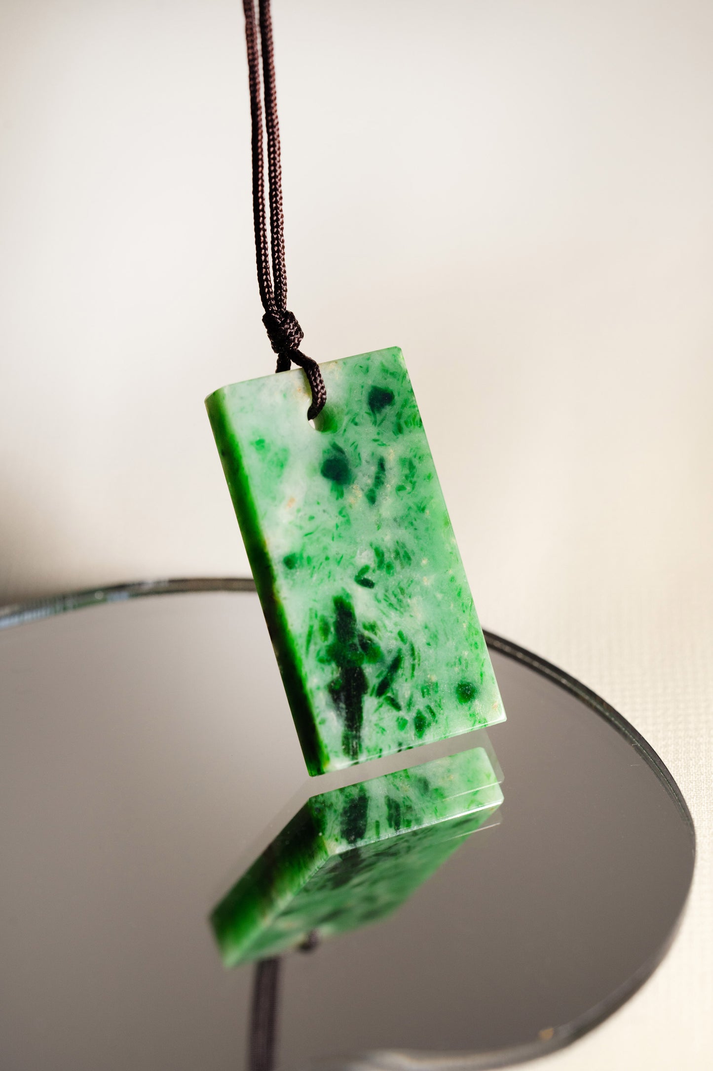 Light Green Jadeite Tag with Bright and Deep Green patches