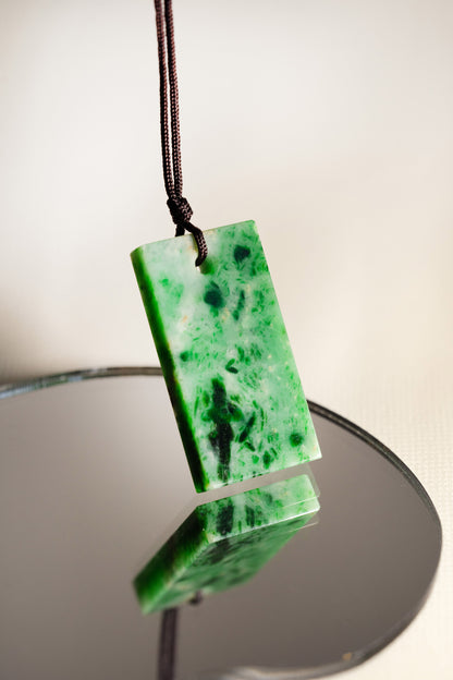 Light Green Jadeite Tag with Bright and Deep Green patches