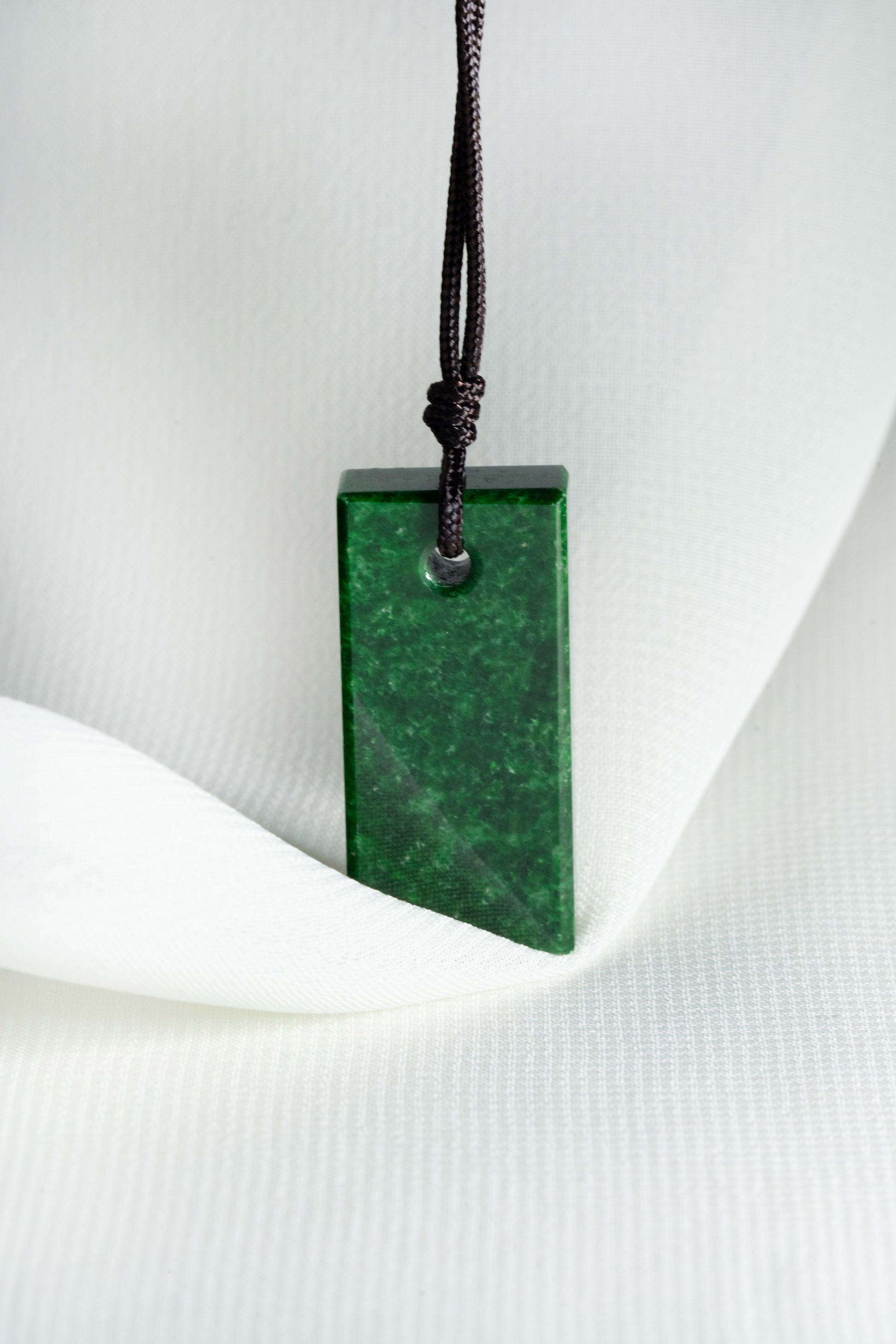 Intense Green Jadeite Tag with Light Green patches