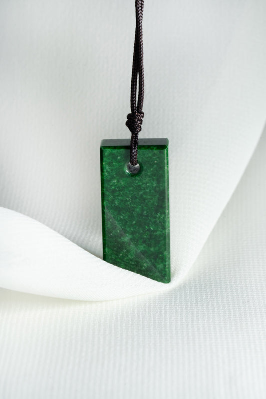 Intense Green Jadeite Tag with Light Green patches