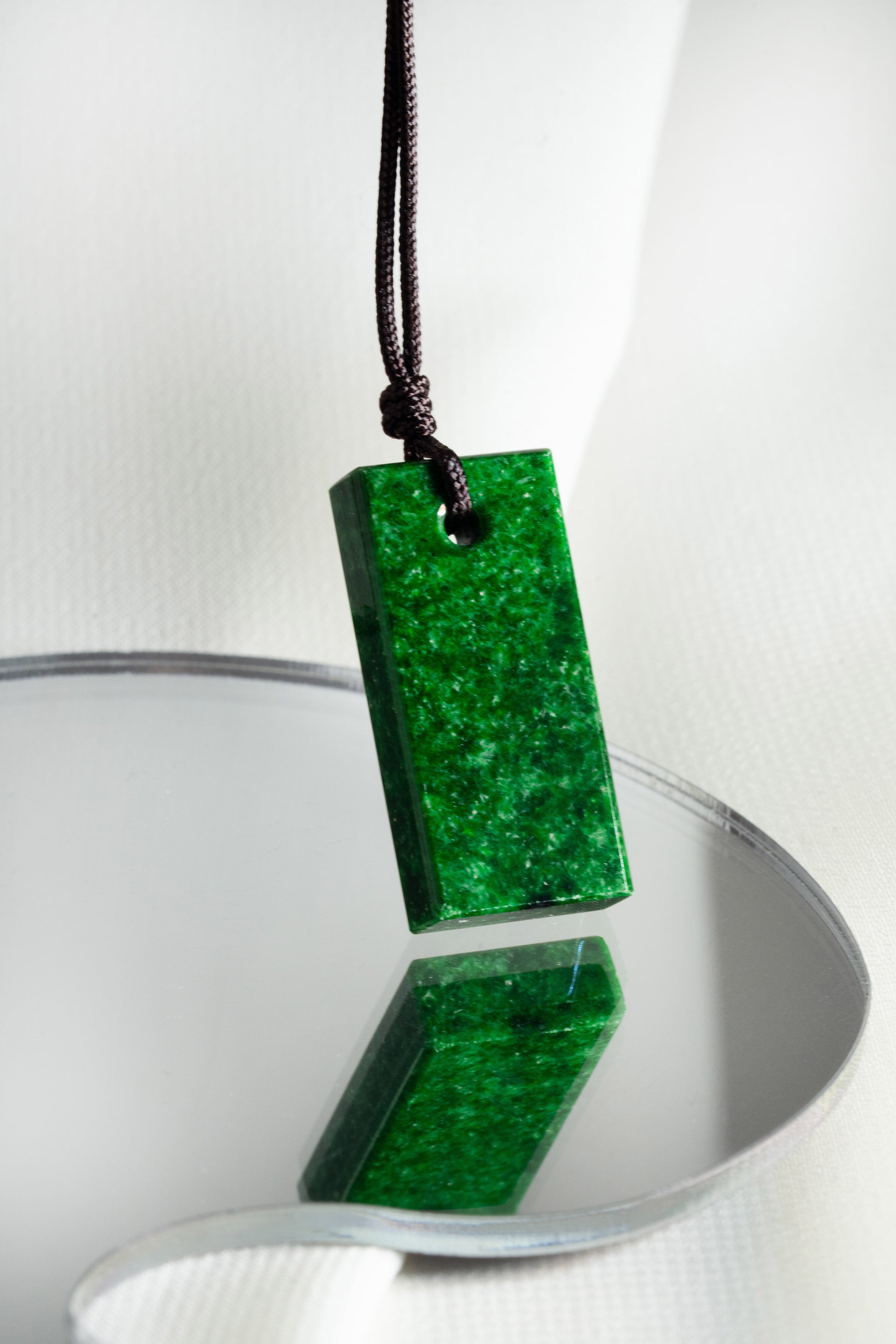 Intense Green Jadeite Tag with Light Green patches