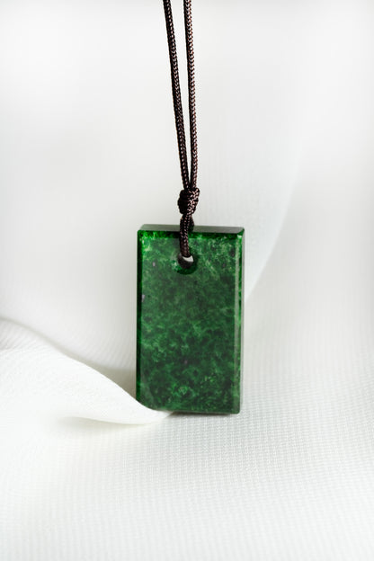Intense Green Jadeite Tag with Light Green patches