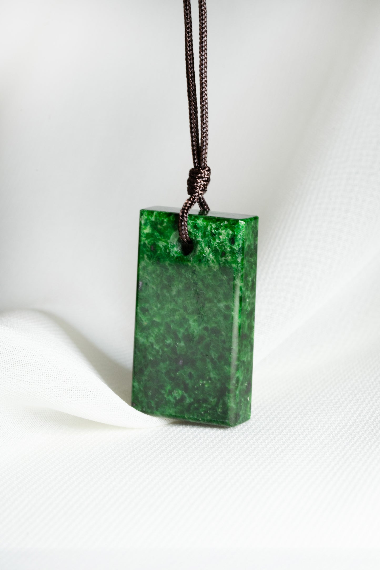 Intense Green Jadeite Tag with Light Green patches