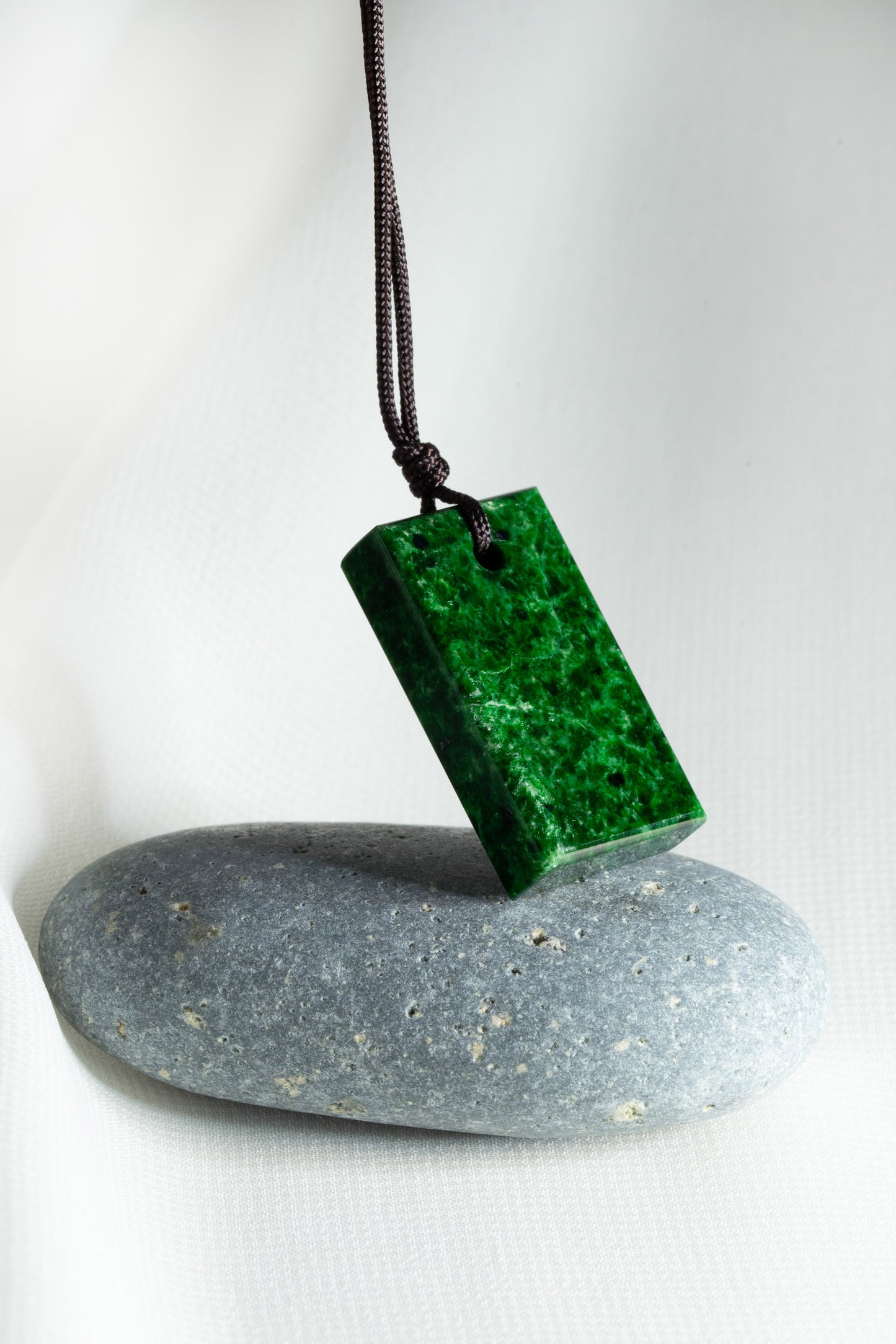 Intense Green Jadeite Tag with Light Green patches