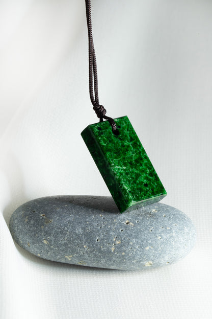 Intense Green Jadeite Tag with Light Green patches