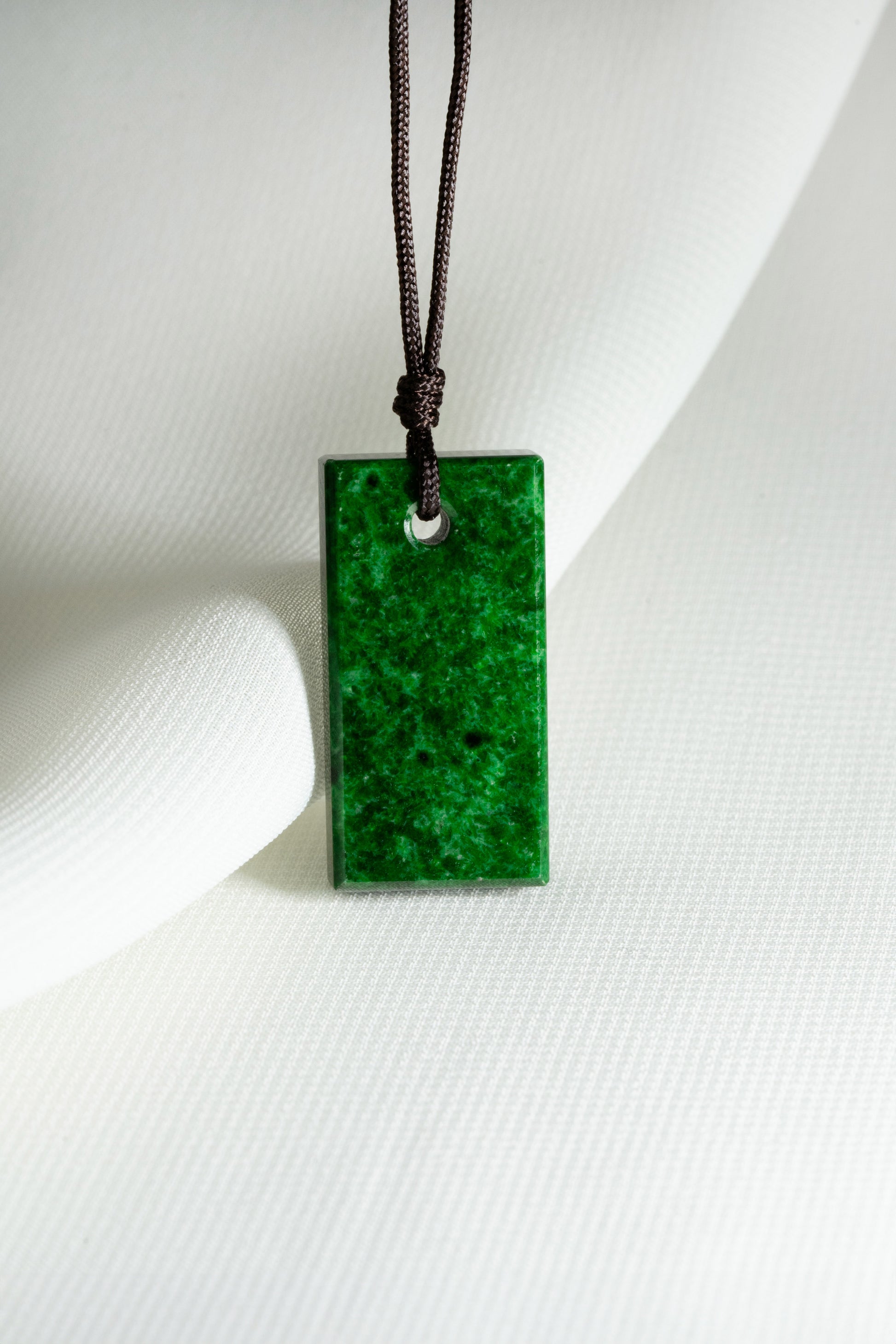 Intense Green Jadeite Tag with Light Green patches