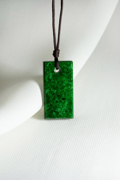 Intense Green Jadeite Tag with Light Green patches