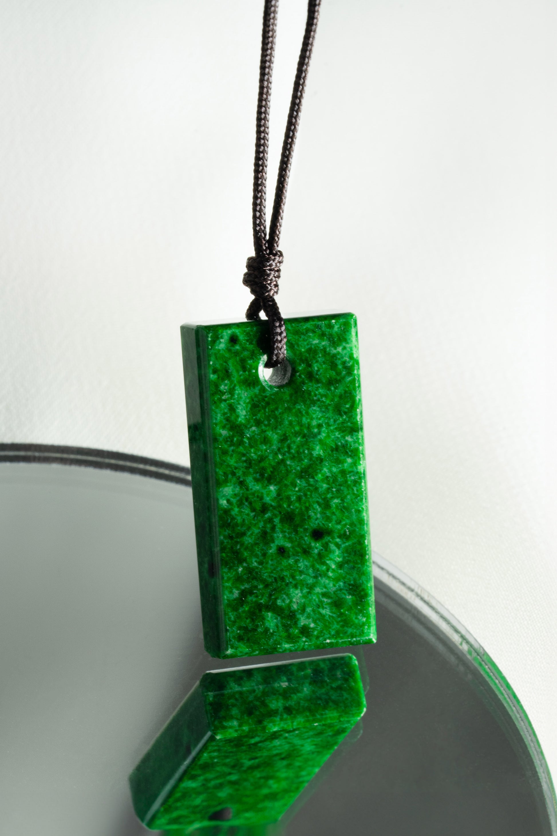 Intense Green Jadeite Tag with Light Green patches
