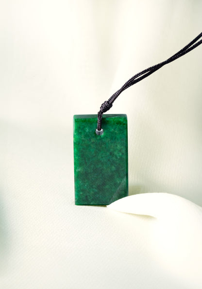 Intense Green Jadeite Tag with Bright Green patches
