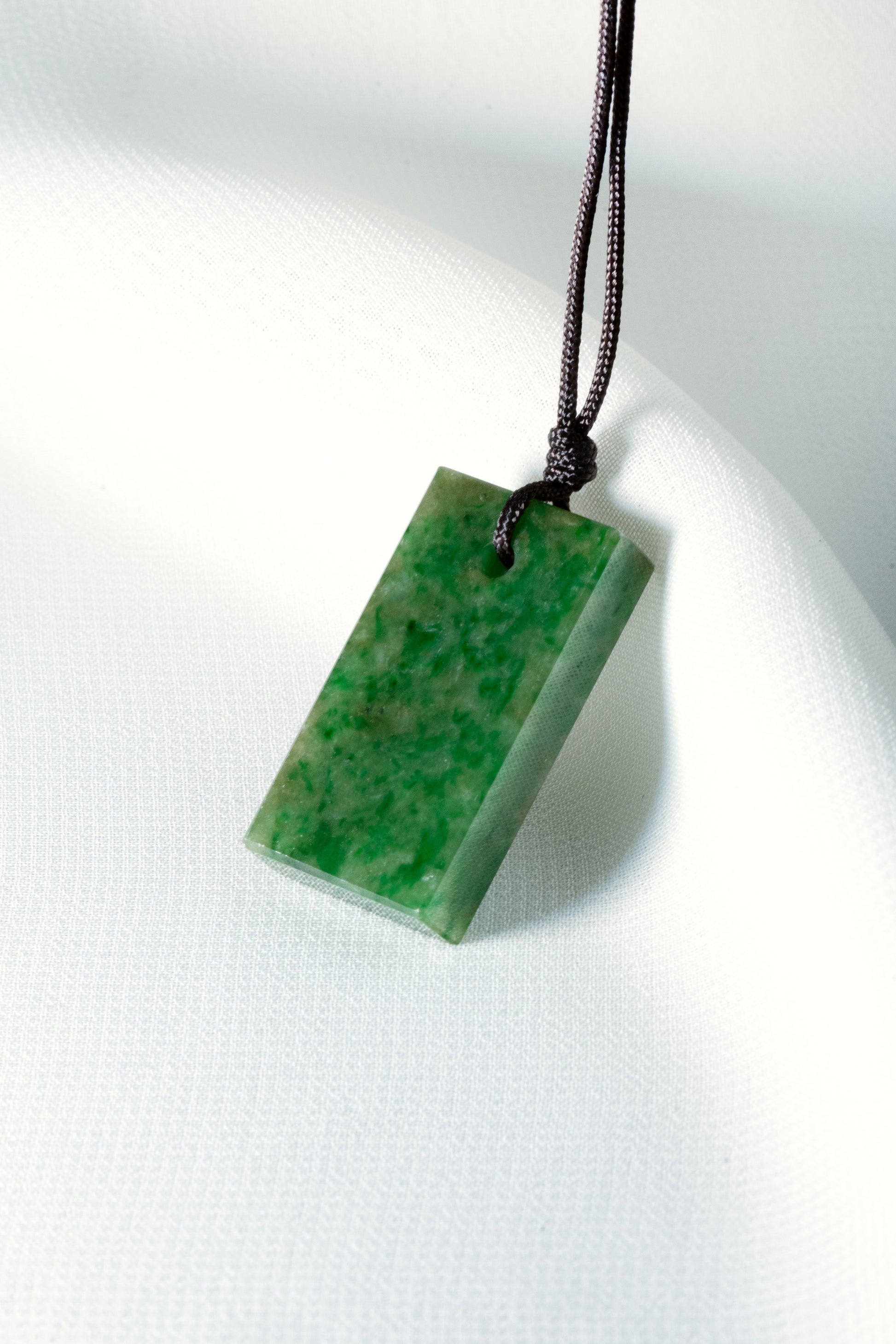 Bright Green Jadeite Tag with Pale Green patches