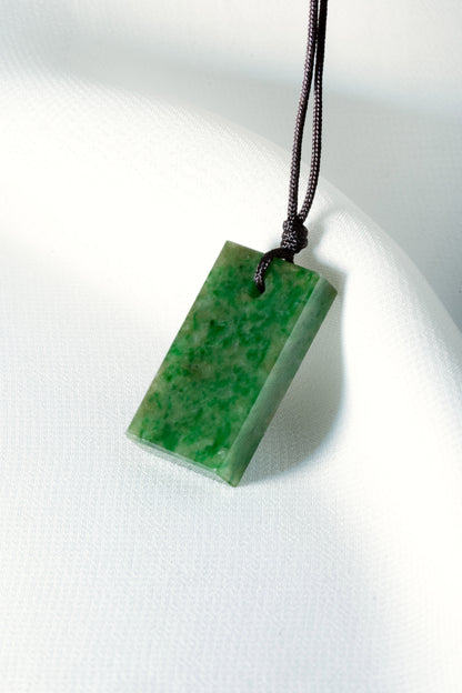 Bright Green Jadeite Tag with Pale Green patches