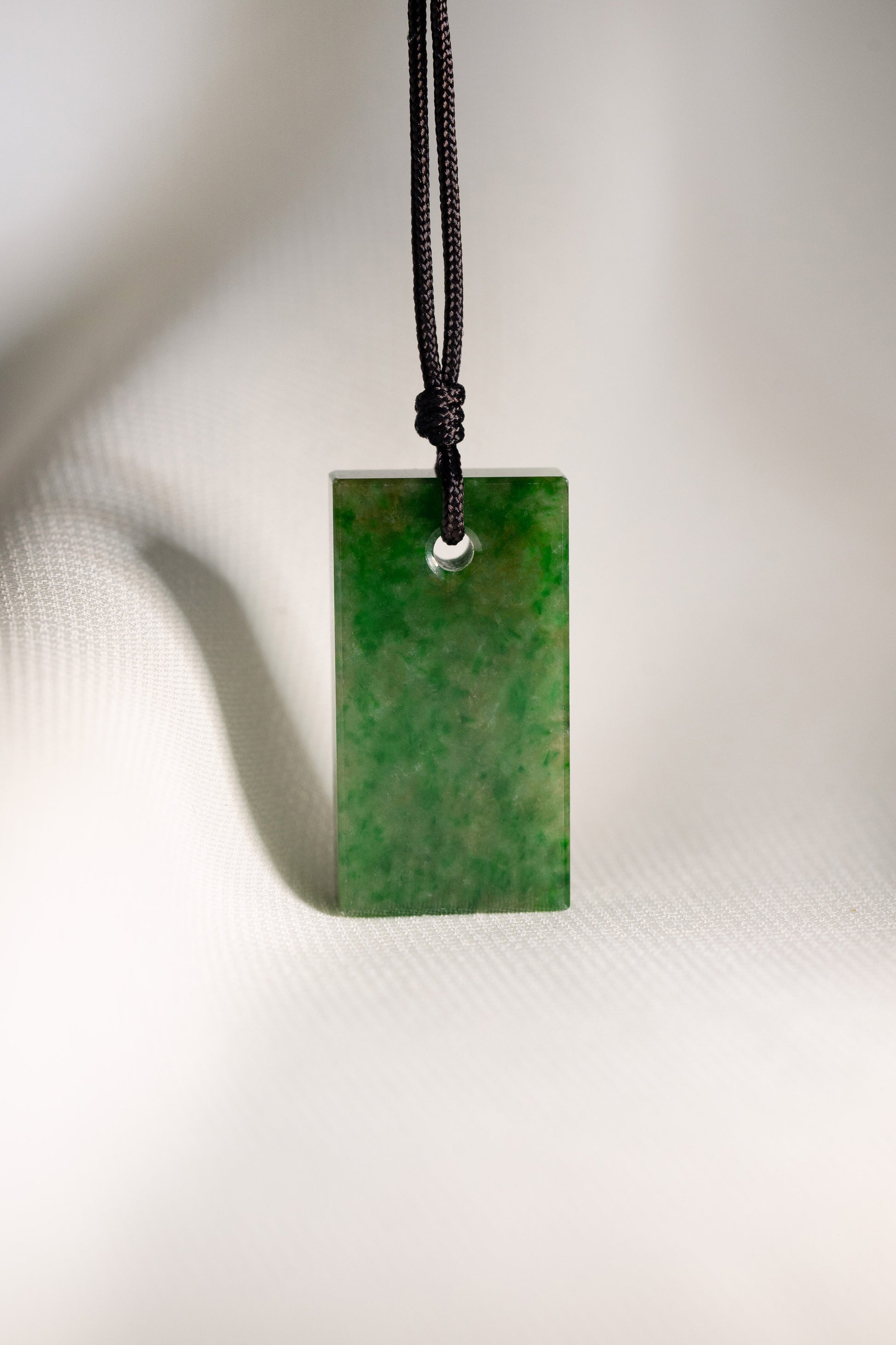 Bright Green Jadeite Tag with Pale Green patches