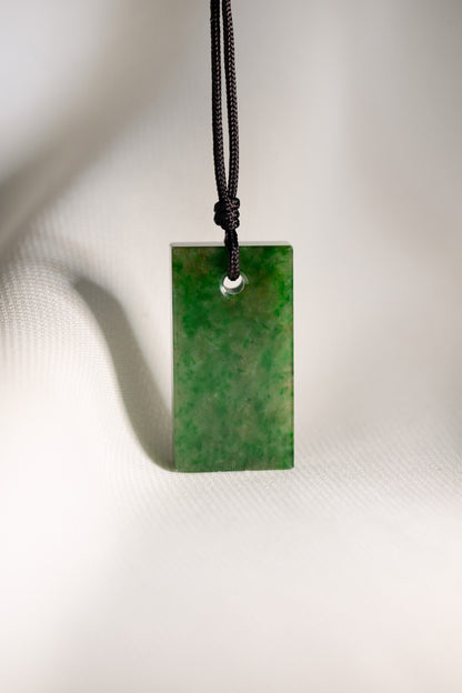Bright Green Jadeite Tag with Pale Green patches