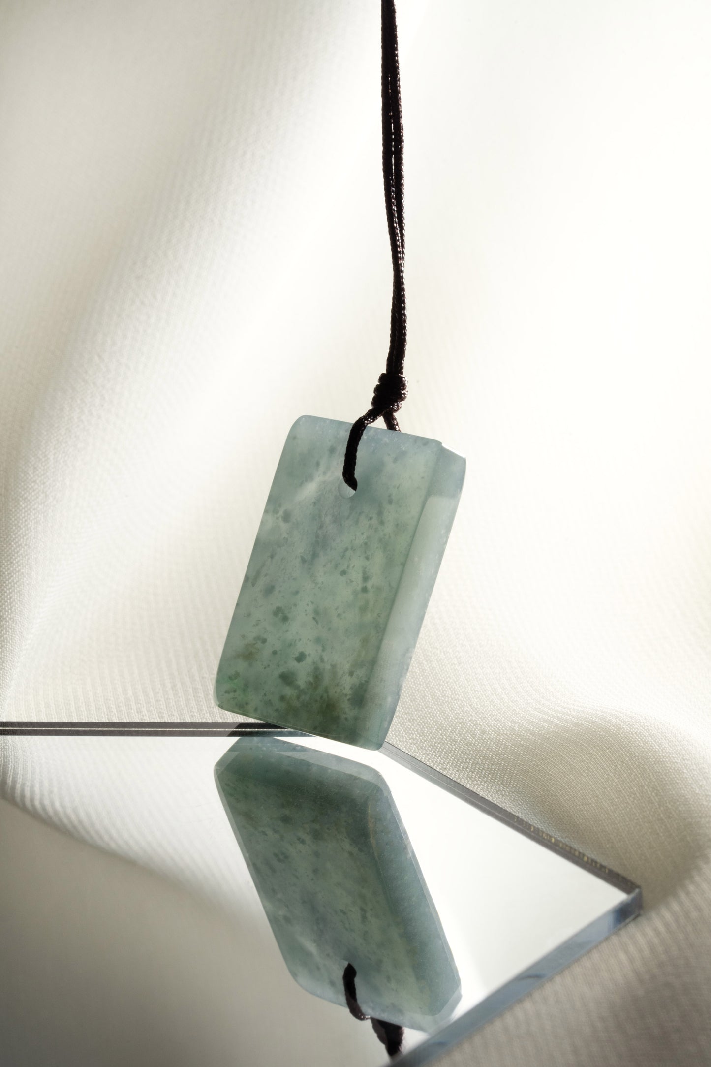Light Bluish Green Jadeite Tag with White patches