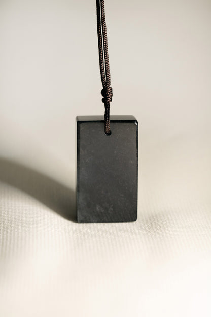 Black Jadeite Tag with Grey patches