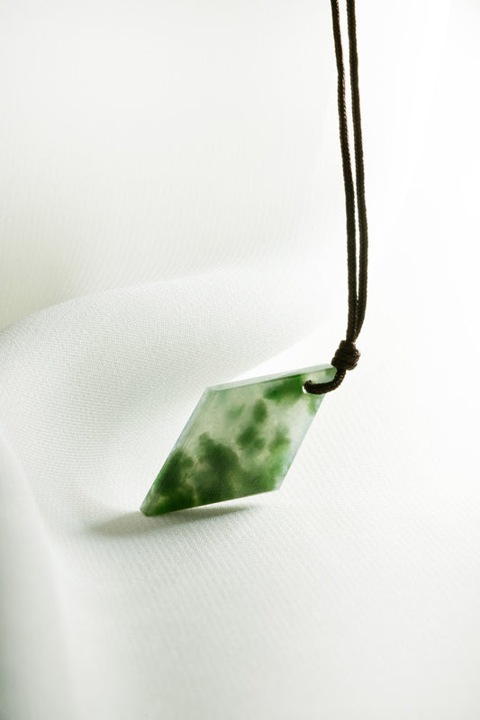 Pale Green Jadeite Kite with Intense Green patches