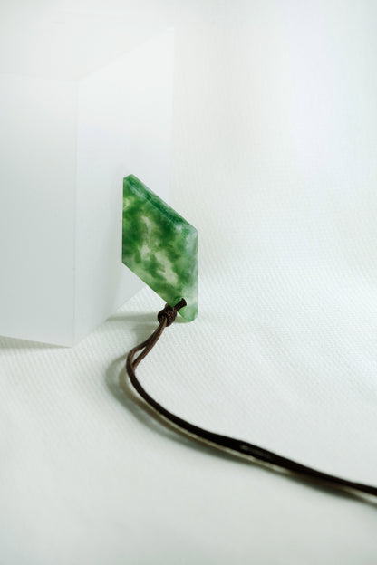 Intense Green Jadeite Kite with White patches