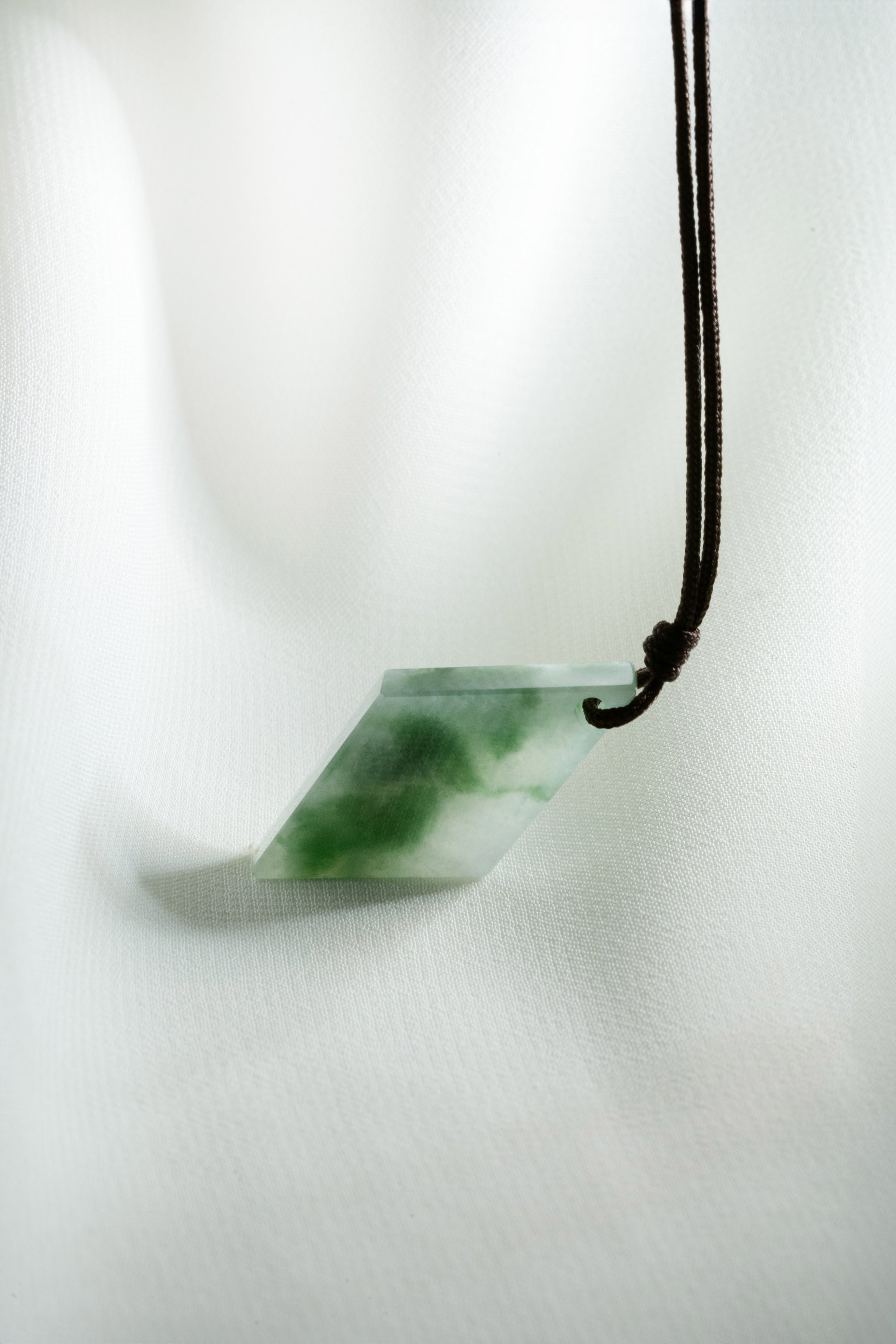 White Jadeite Kite with Intense Green patches