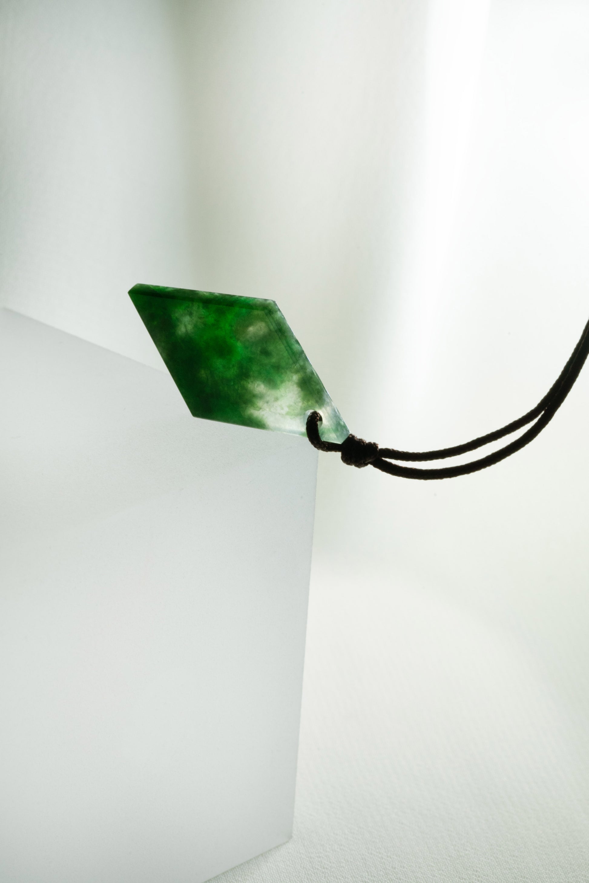 Intense Green Jadeite Kite with White patches
