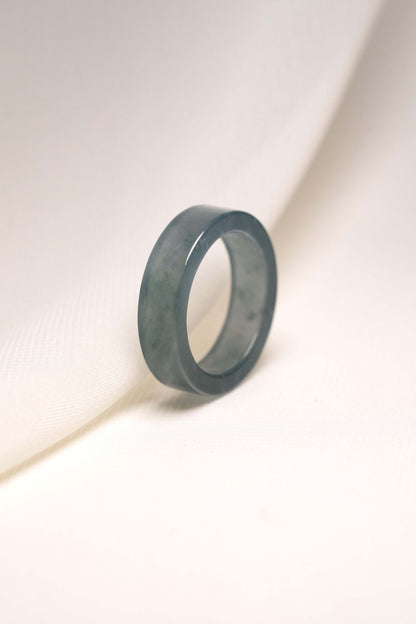 Medium Bluish Green Jadeite Ring