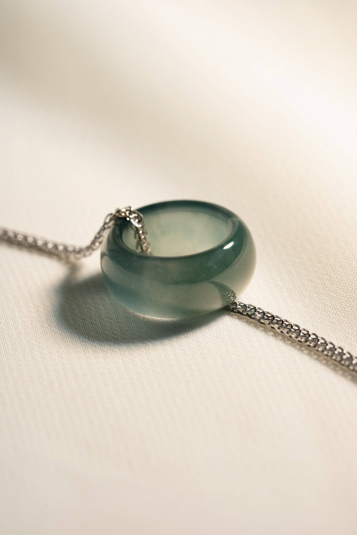 Ring Pendant - Jadeite - Bluish Green - #03