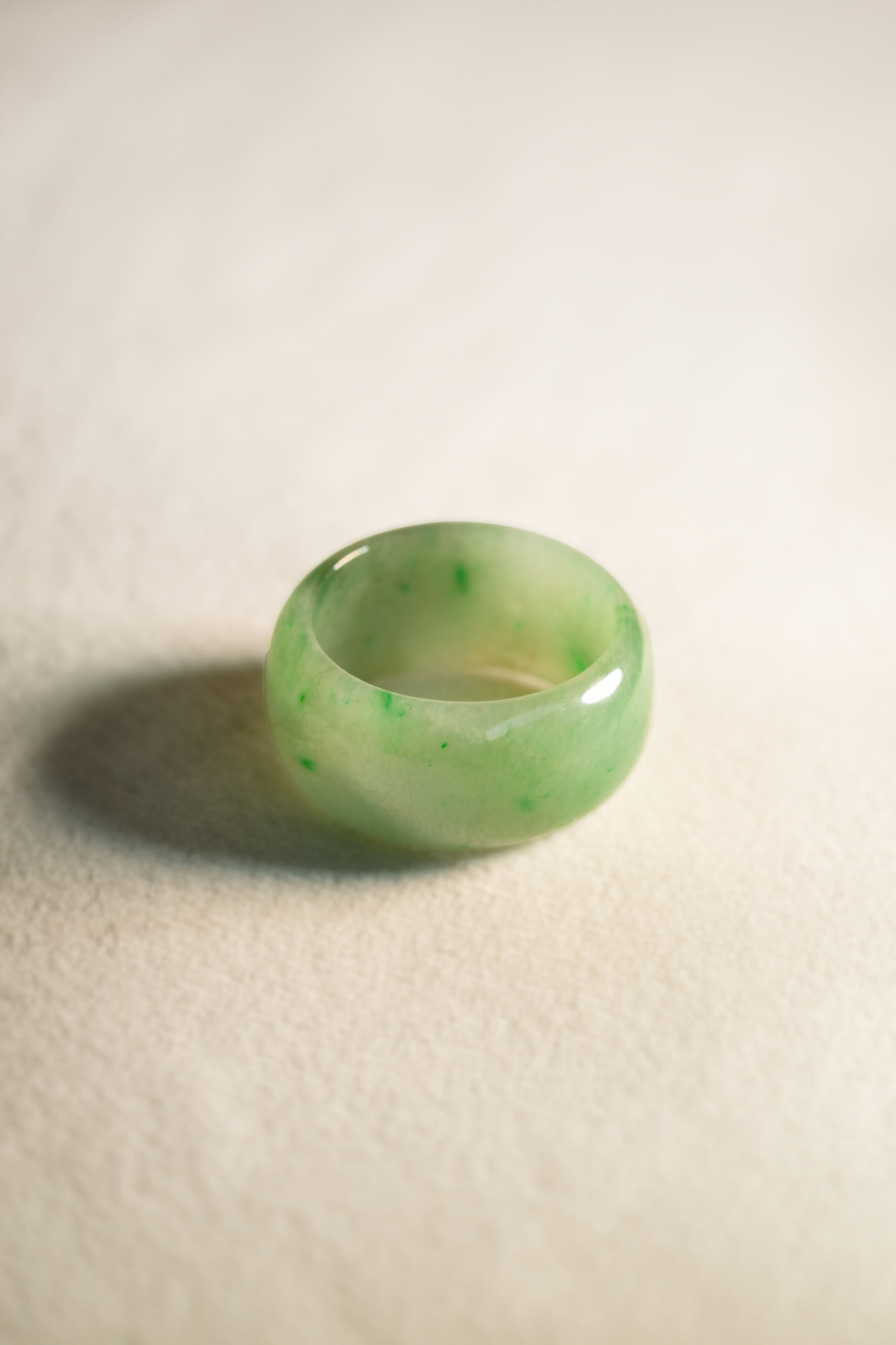 Pale Green Jadeite Ring with Light Green patches