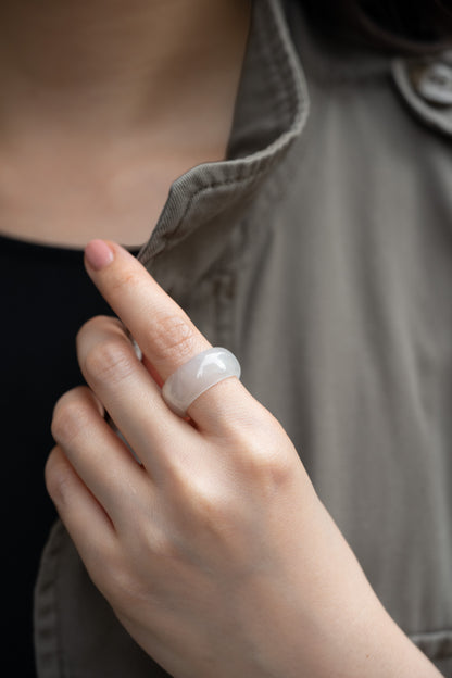 White Jadeite Ring