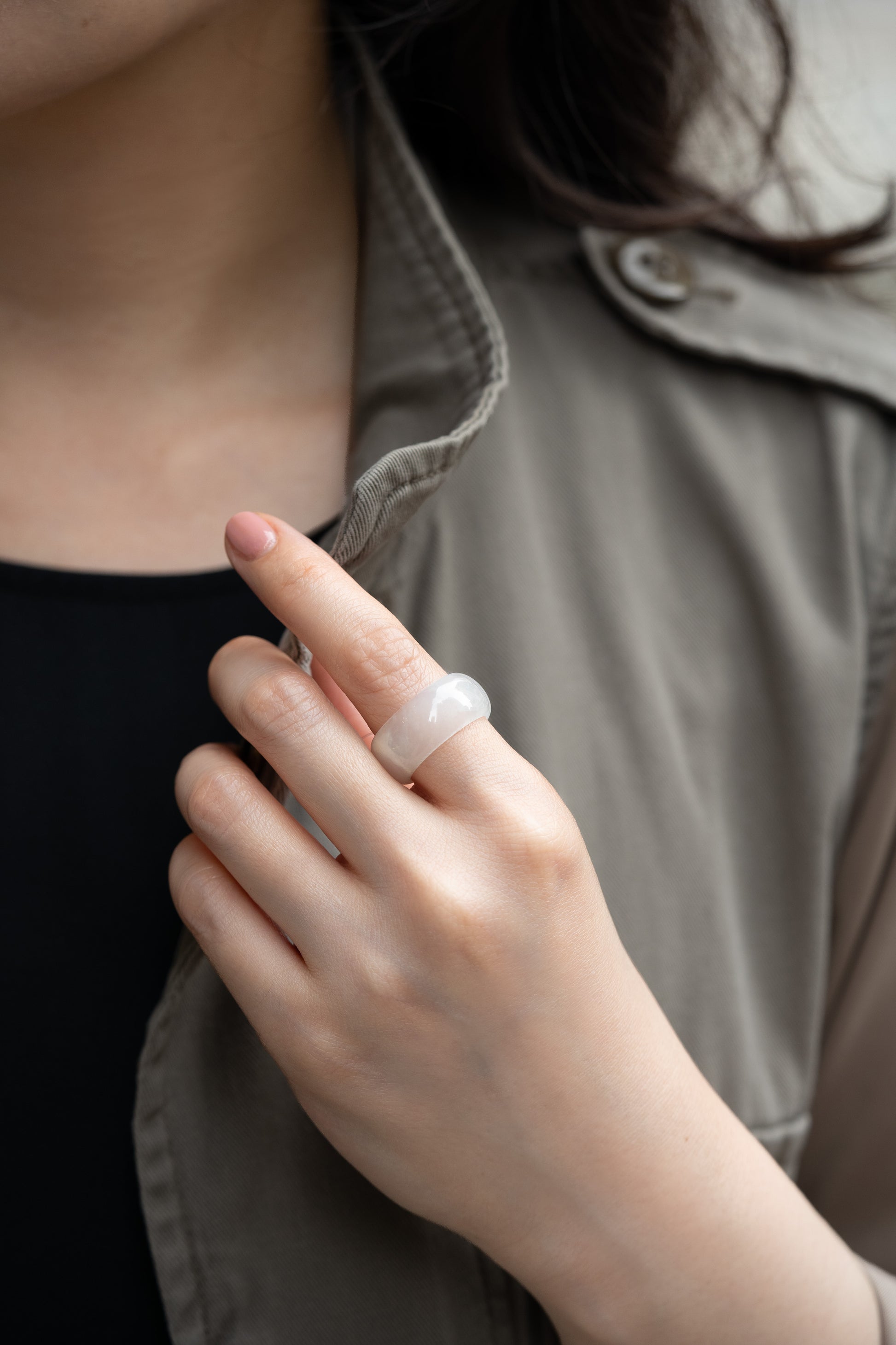 White Jadeite Ring
