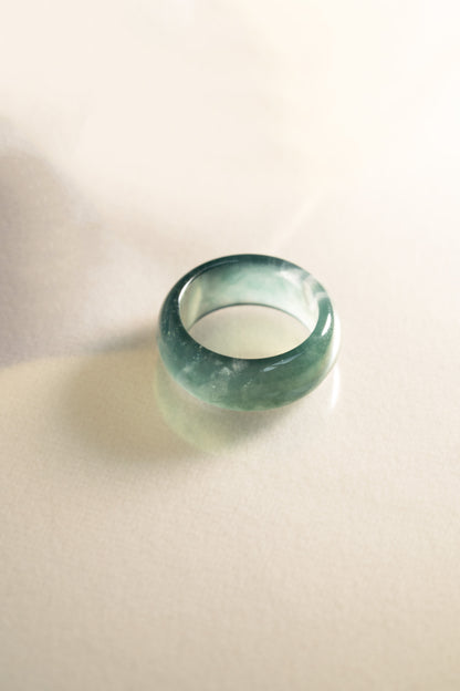 Bluish Green Jadeite Ring