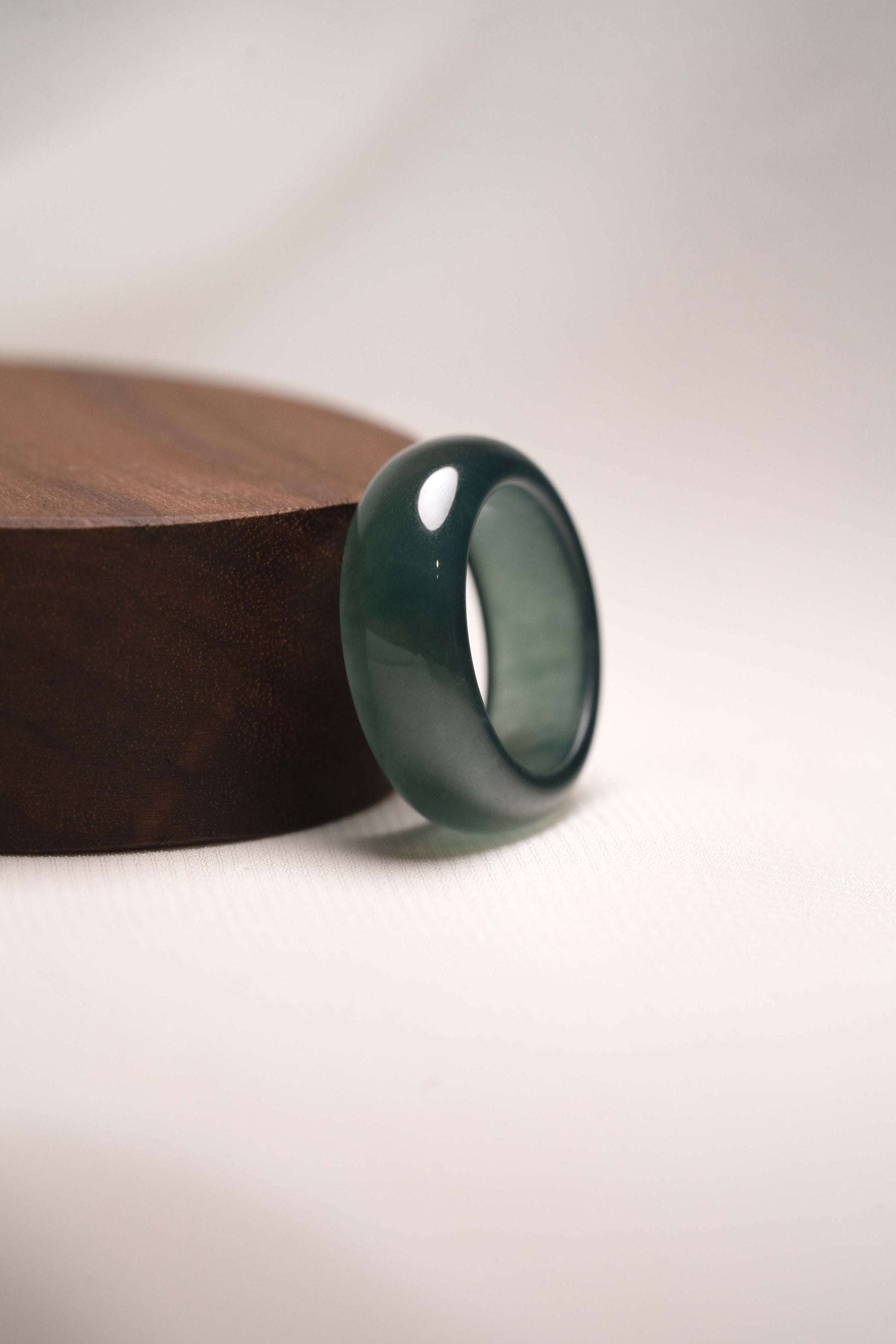 Intense Bluish Green Jadeite Ring