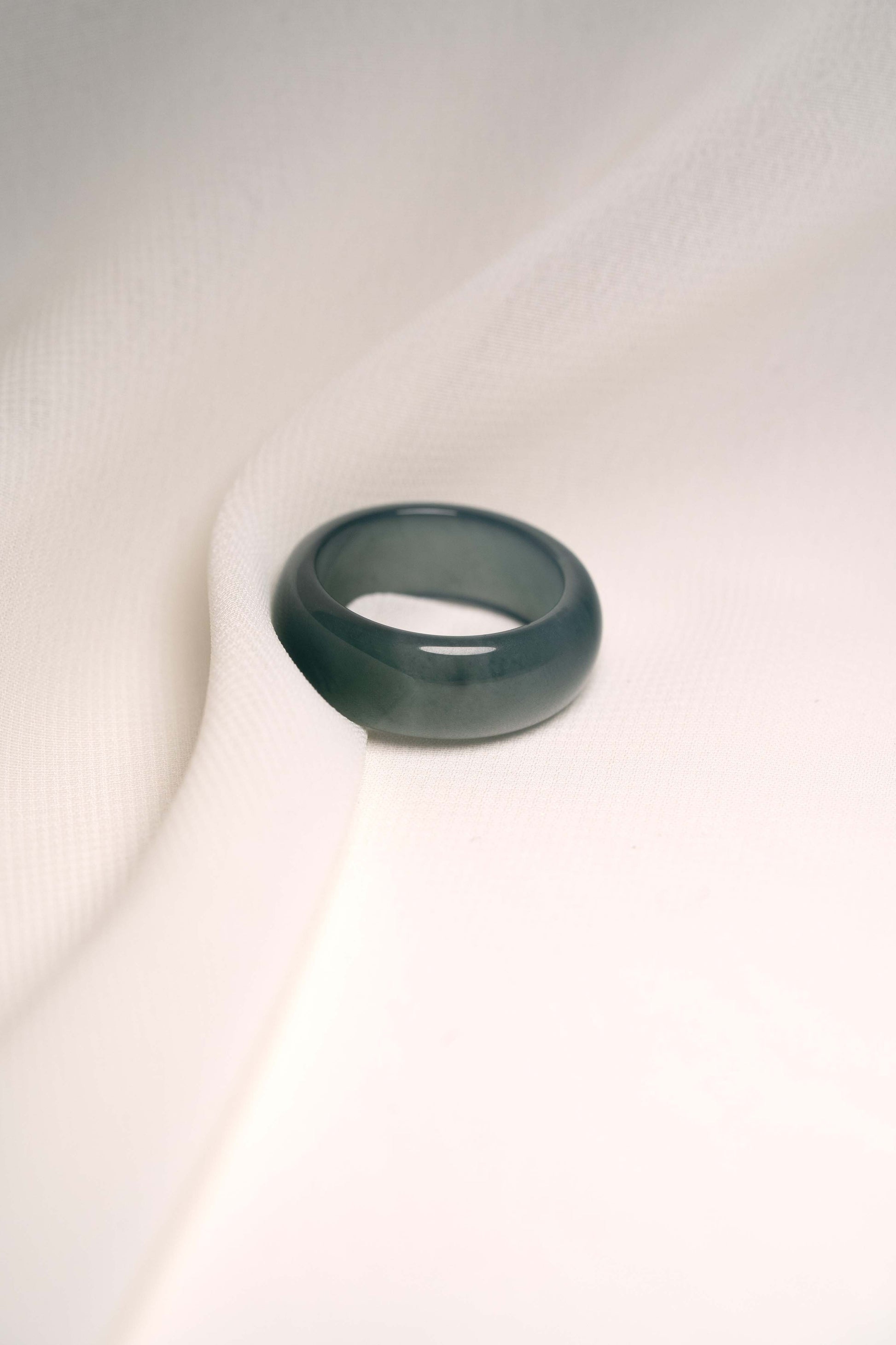 Intense Bluish Green Jadeite Ring