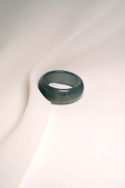 Intense Bluish Green Jadeite Ring