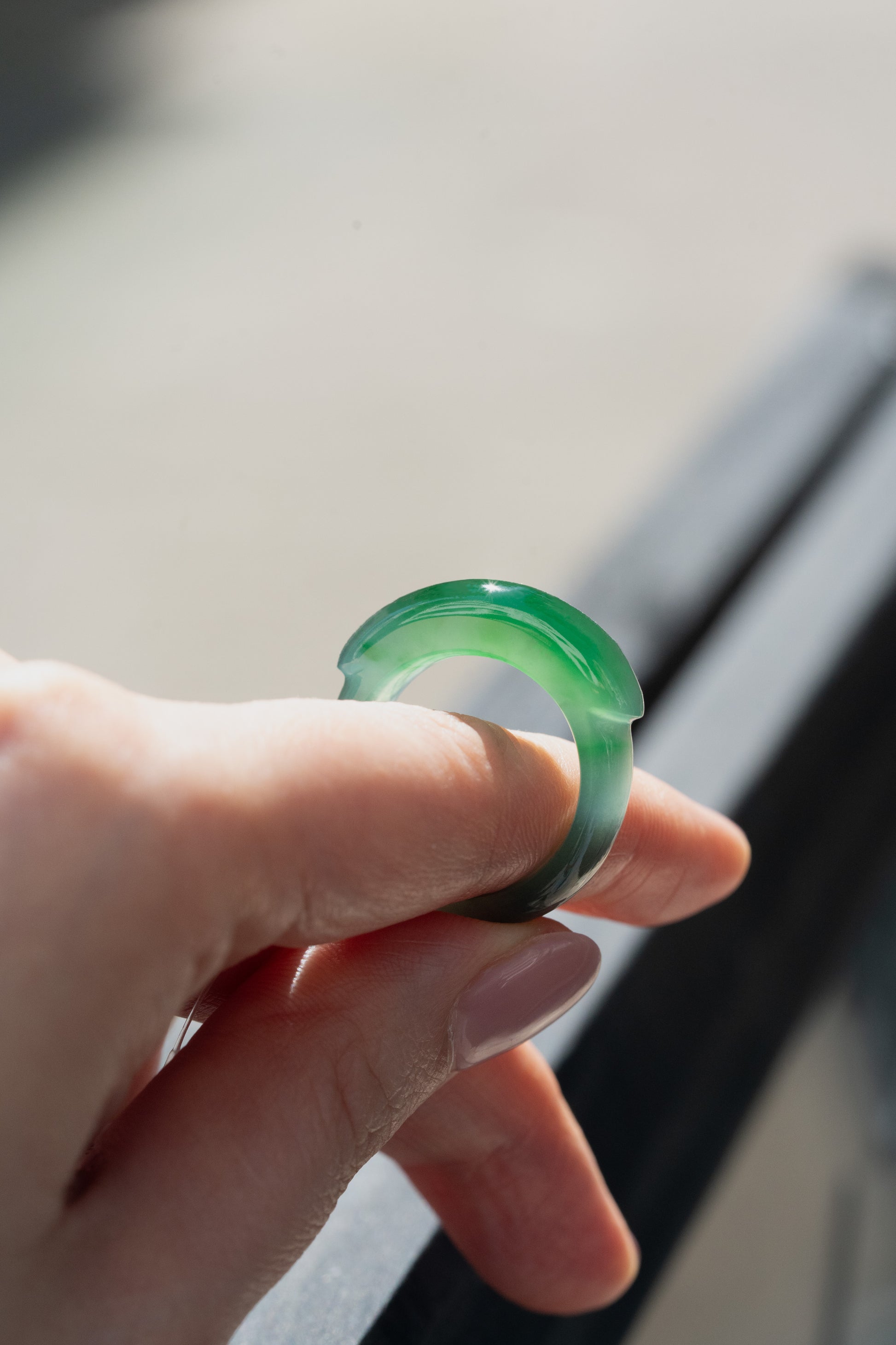 Intense Green Saddle Jadeite Ring