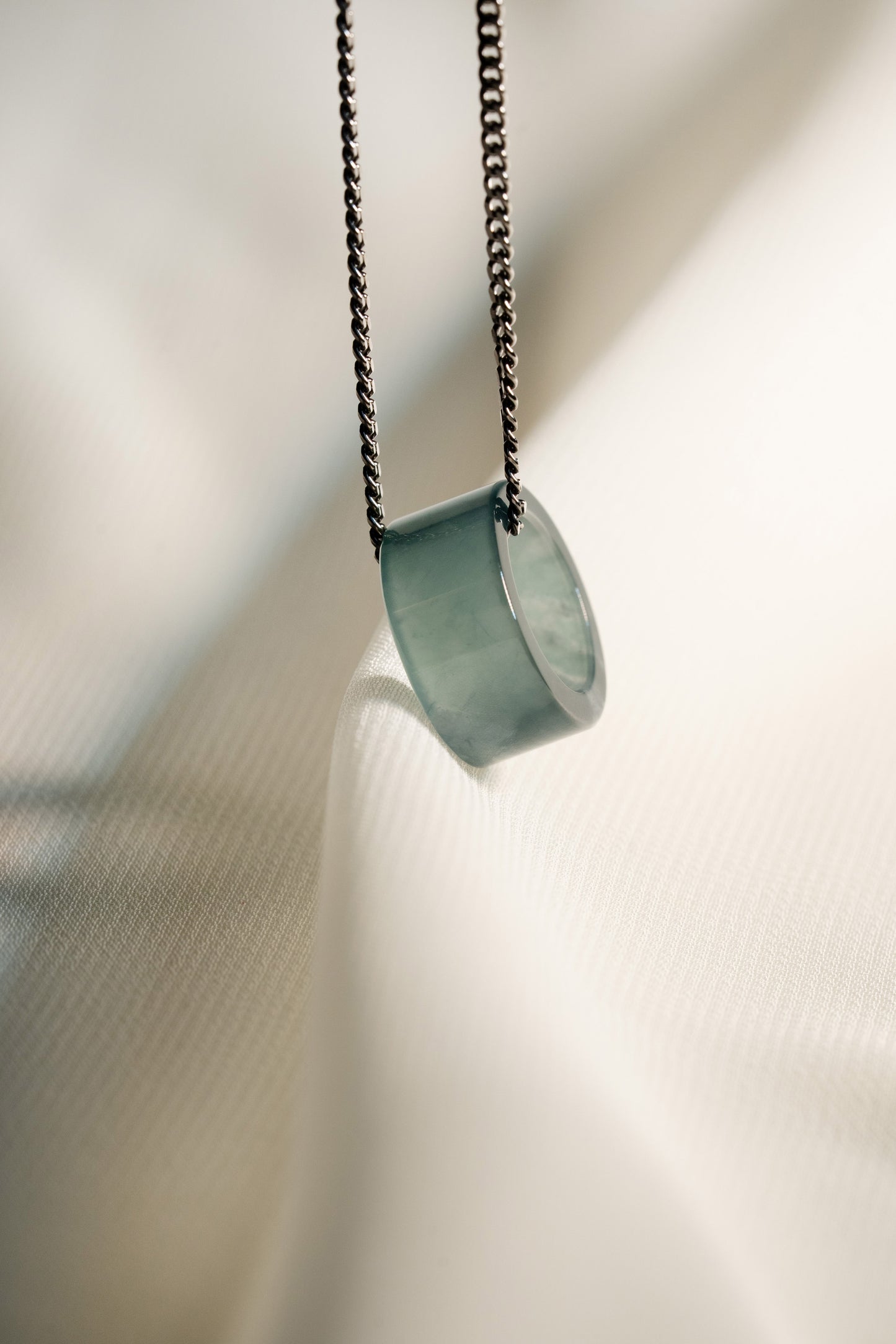 Ring Pendant - Jadeite - Bluish Green - #02