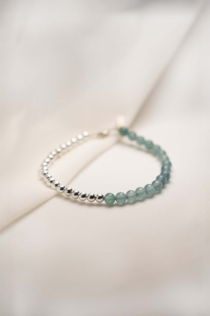[Custom] Eternity Bead Bracelet - Jadeite - Bluish Green
