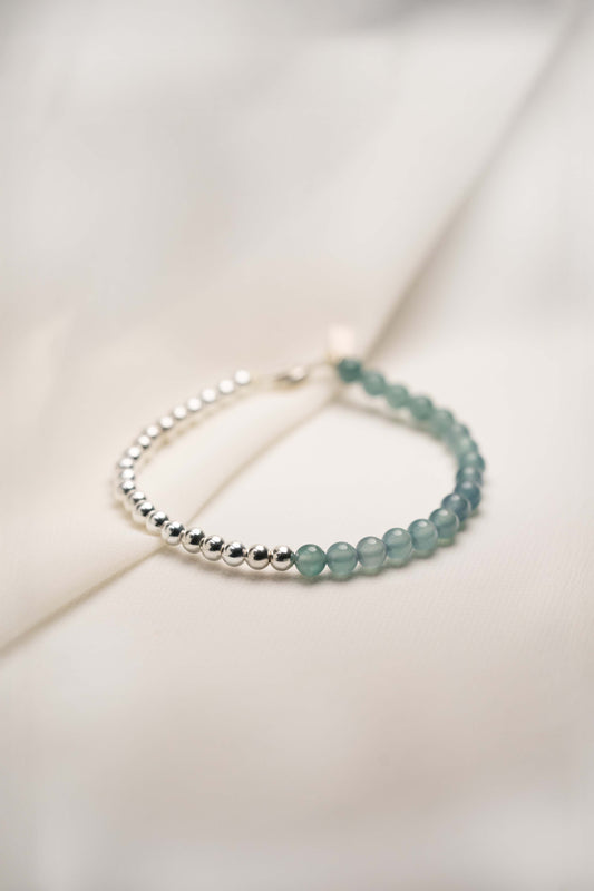 [Custom] Eternity Bead Bracelet - Jadeite - Bluish Green
