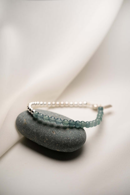 [Custom] Eternity Bead Bracelet - Jadeite - Bluish Green