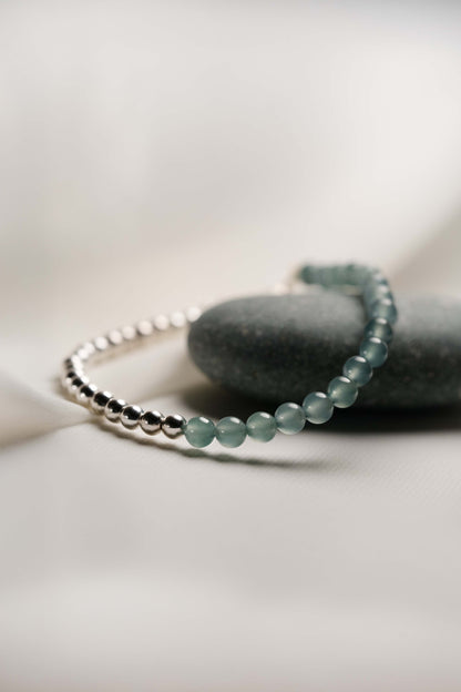 [Custom] Eternity Bead Bracelet - Jadeite - Bluish Green