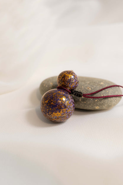 Purple Multicolored Lacquer Wulu Pendant with string