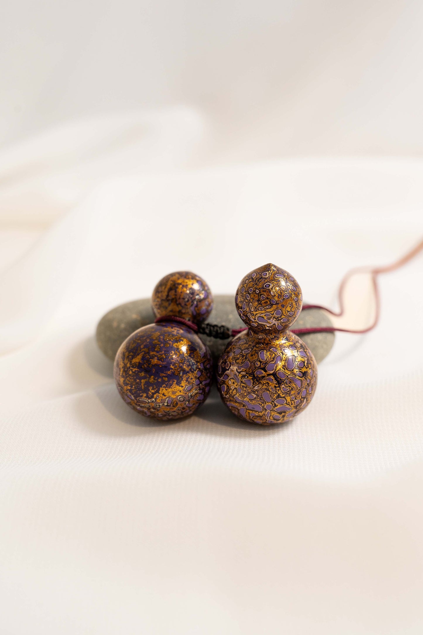 Purple Multicolored Lacquer Wulu Pendants