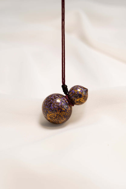 Purple Multicolored Lacquer Wulu Pendant with string