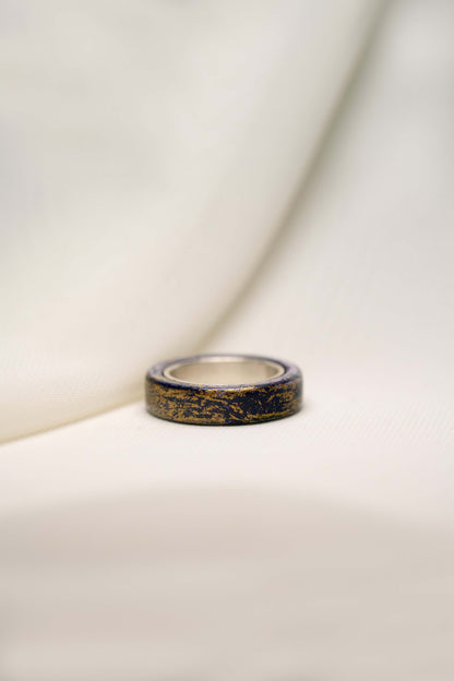 Purple with Gold Lacquer Ring with 925 Silver