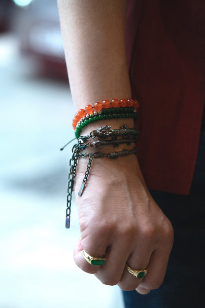 3D Printed Sterling Silver Electroplated Dragon Bracelet in Three Sizes
