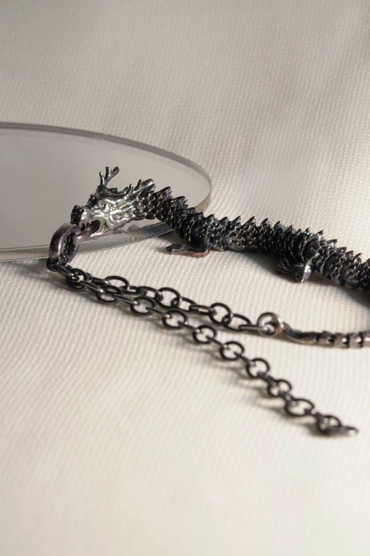 3D Printed Electroplated Sterling Silver Dragon Bracelet