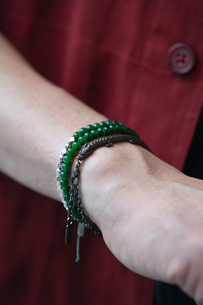 3D Printed Sterling Silver Electroplated Dragon Bracelet in Small Size