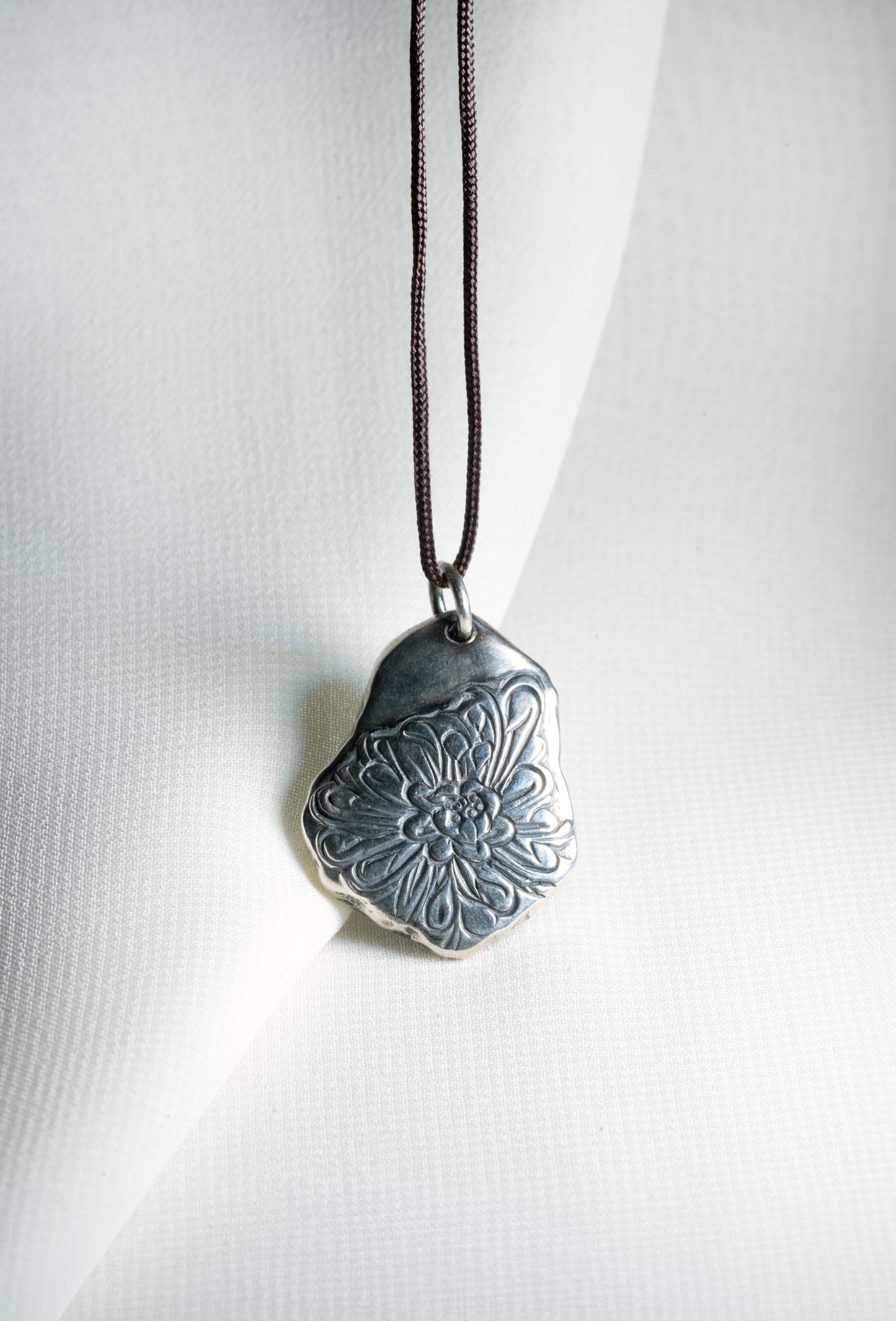 Chrysanthemum Sterling Silver Pendant