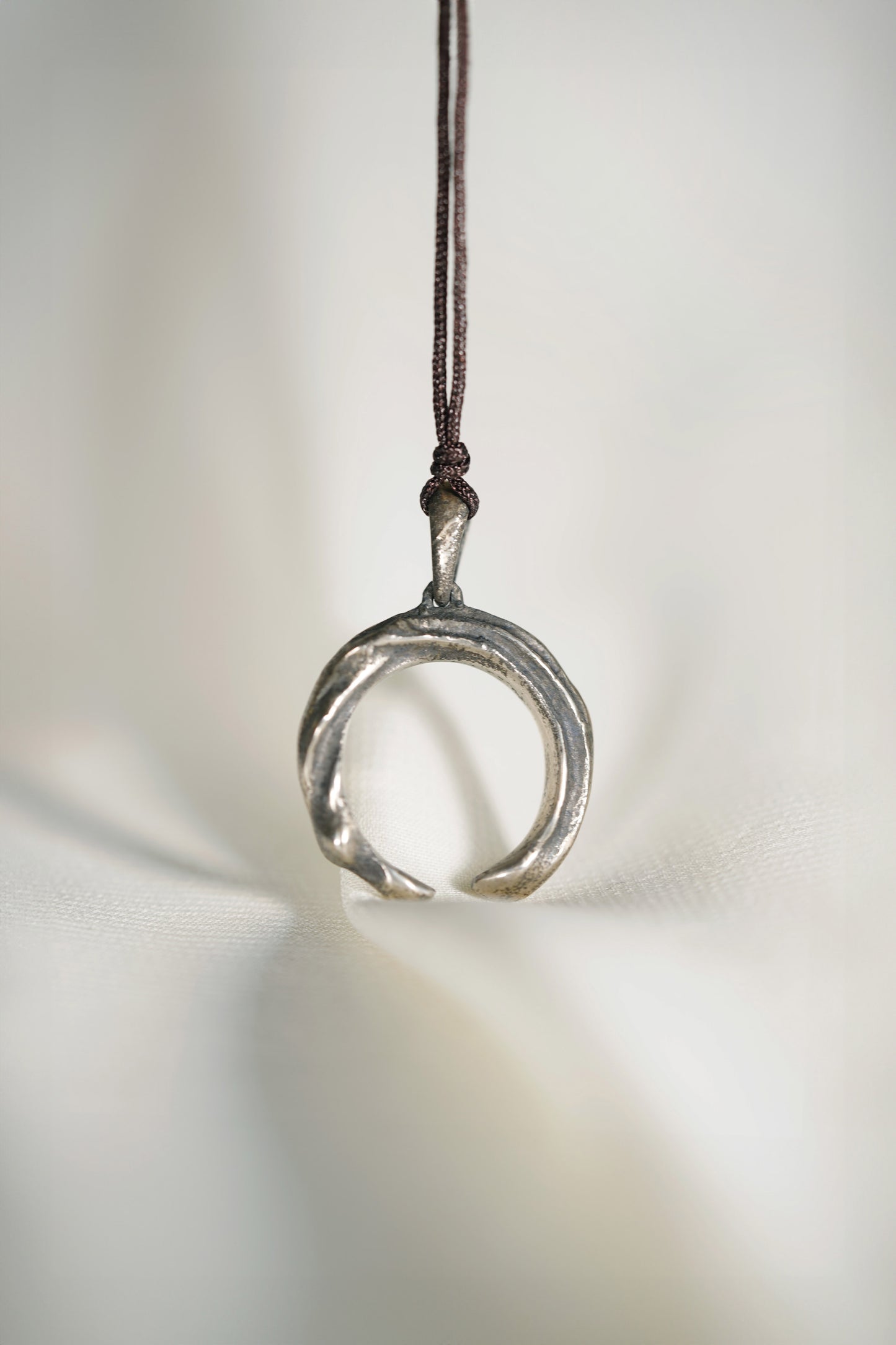Sterling Silver Enso Pendant with Pendant Ear