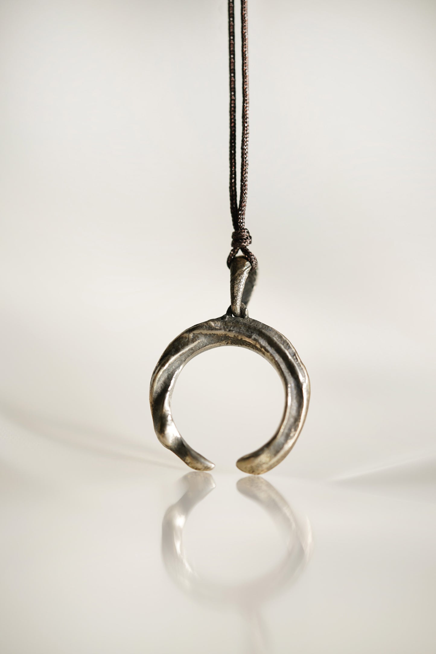 Sterling Silver Enso Pendant with Pendant Ear