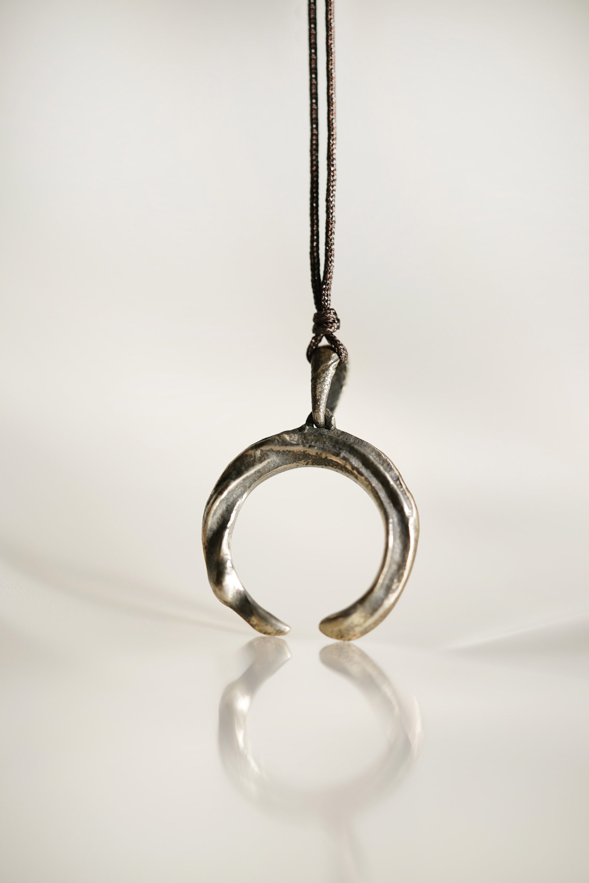 Sterling Silver Enso Pendant with Pendant Ear